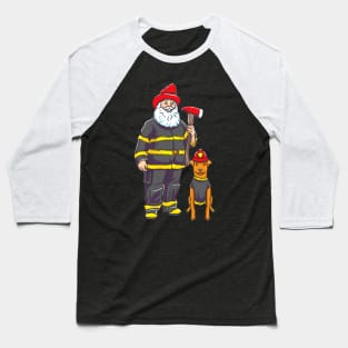 Firefighter Santa Fireman Merry Christmas Baseball T-Shirt